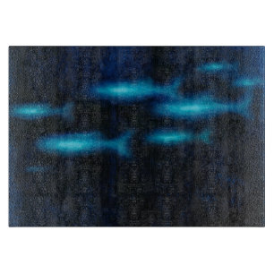 Blåtransienta fisksilhuetter