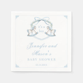 Blåträskrällande häst vapensköld pojke dusch pappersservett