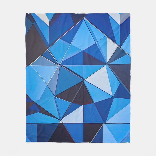Blåtriangelns geometriska utformning fleecefilt (Framsidan)