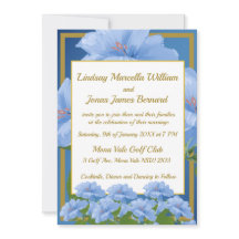 Blåtrumpetblommor Garden bröllopsinbjudan