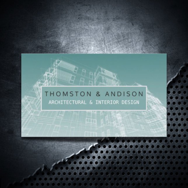 Blåtryckskontraktor Insida Designer Architect Visitkort (Blueprint Contractor Interior Designer Architect Business Card)