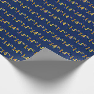 Blått 14th (fjortonde) händelse för Fauxguld Presentpapper