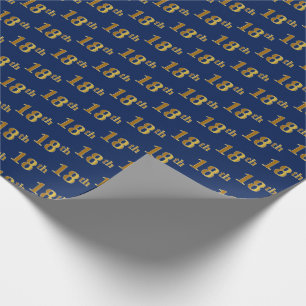 Blått 18th (artonde) händelse för Fauxguld Presentpapper