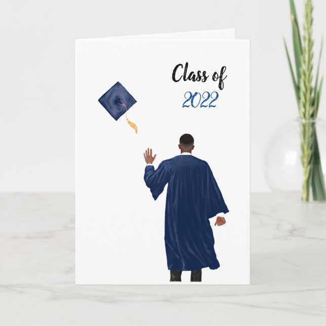 Blått 2022-Grattis, Student-kort - handjur Kort (Framsida)