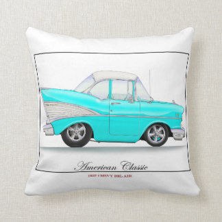 Blått 57 Chevy kudder Kudde