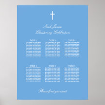 Blått 6 Bord Poster sittplatsdiagram