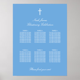 Blått 6 Bord Poster sittplatsdiagram