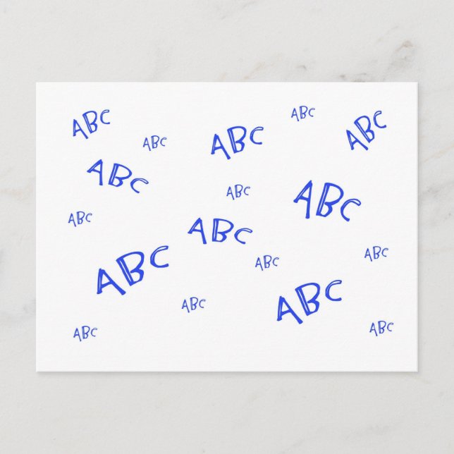 Blått ABC`S Vykort (Framsida)