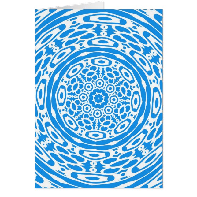 Blått Abstrakt Art Hälsningskort (Framsidan)