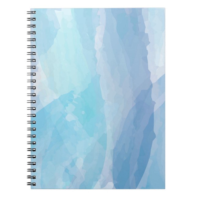 Blått, abstrakt, coola vatten färg penselteckning anteckningsbok (Framsidan)