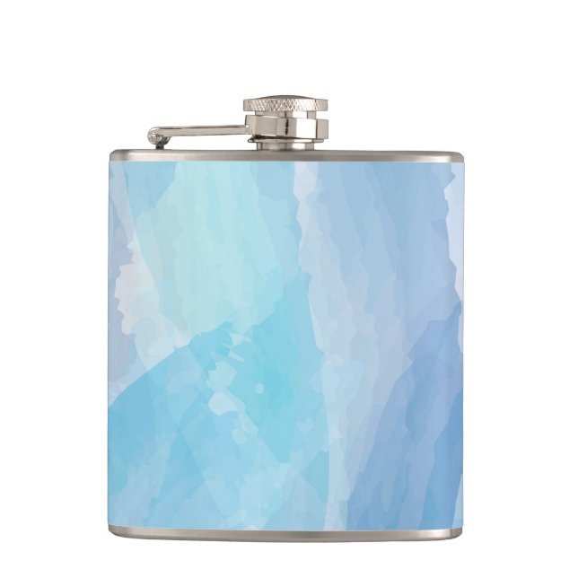 Blått, abstrakt, coola vatten färg penselteckning fickplunta (Framsidan)