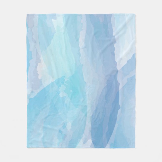 Blått, abstrakt, coola vatten färg penselteckning fleecefilt (Framsidan)