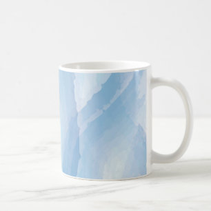 Blått, abstrakt, coola vatten färg penselteckning kaffemugg