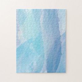 Blått, abstrakt, coola vatten färg penselteckning pussel