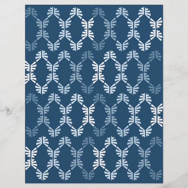Blått Abstrakt Scrapbookpapper (Framsida)