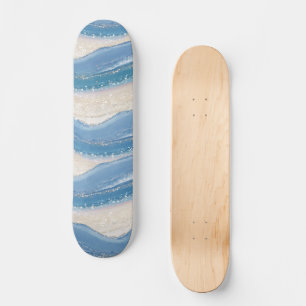 Blått Abstrakt Vågar Skateboard
