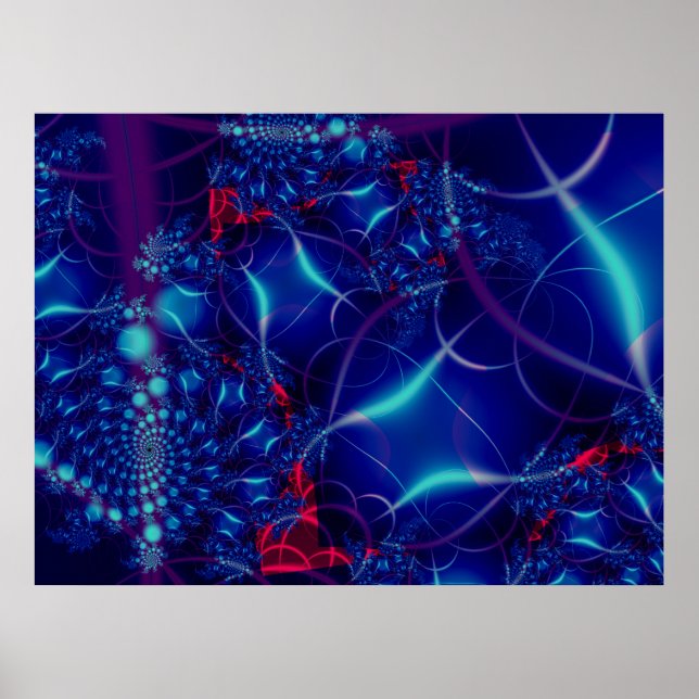 Blått Acara Art-utskrift Poster (Framsidan)