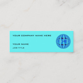 Blått affärskort, blå smala mini visitkort