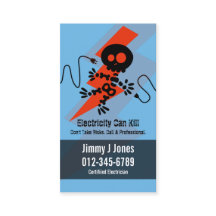 Blått Affärskort för reparation av elsockel