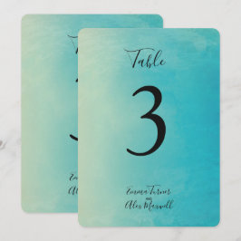Blått akvarell | Bordnummerkort Inbjudningar