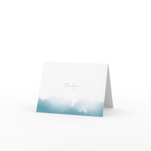 Blått akvarell tackkort