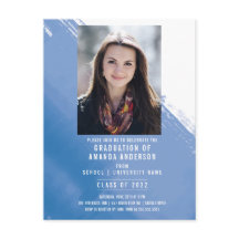 Blått akvarellfoto-examensfest 