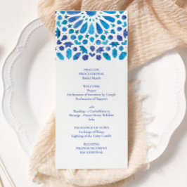 Blått akvarellmönster i Medelhavsstil för kakelpla Program