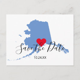 Blått Alaska Karta Shape Spara datum Vykort