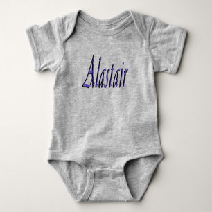 Blått Alastair Namn Logo, T Shirt