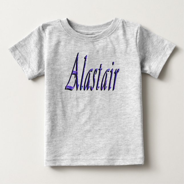 Blått Alastair Namn Logotyp, T Shirt (Framsida)