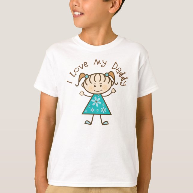 Blått älskar jag min pappagåva tee shirt (Framsida)