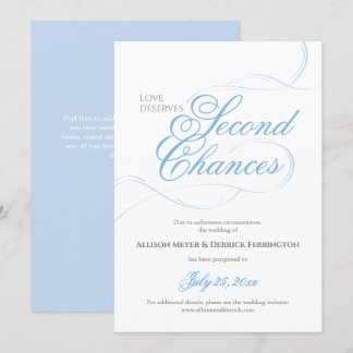 Blått andra chans att skjuta upp Bröllop Inbjudningar