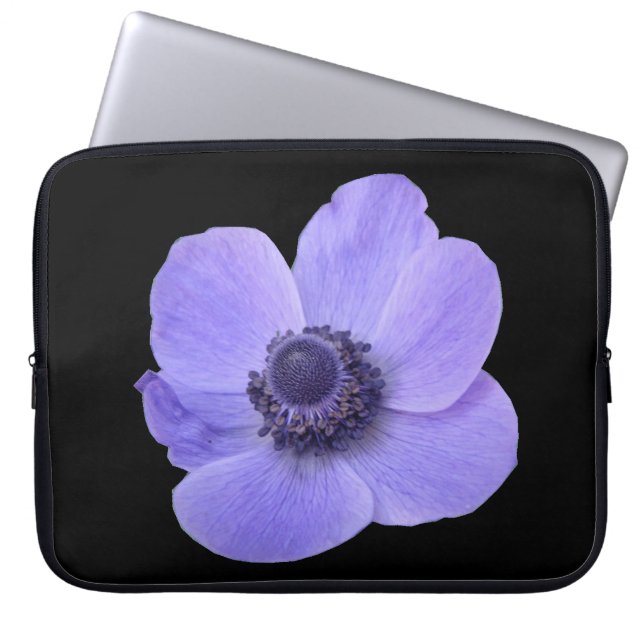 Blått Anemone-fack för bärbara datorer Laptop Fodral (Framsidan)