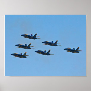 Blått Änglar-deltaformat Poster