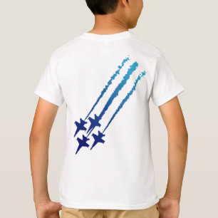 Blått Änglar fram- och bakdiameter T-Shirt