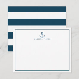 Blått ankarplatskort för marinblå ankarpunkt anteckningskort