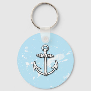 Blått ankrar målar Splatters - Keychain Nyckelring