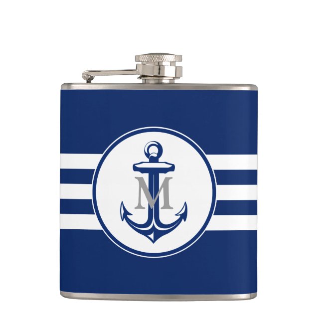 Blått ankrar med monogramen fickplunta (Framsidan)
