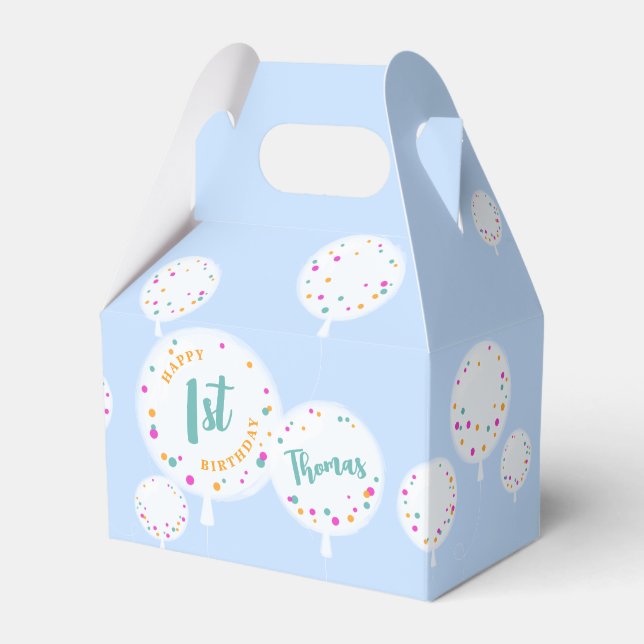 Blått anpassade presentaskar (Framsidan Sidan)