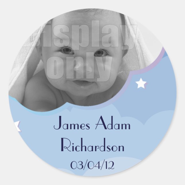 Blått anpassade runt klistermärke (Framsida)