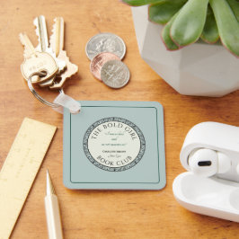 Blått anpassat nyckelled i Bok Klubb Nyckelring