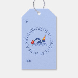 Blått anpassningsbar från daglig simning presentetikett