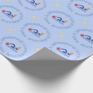 Blått anpassningsbar från daglig simning presentpapper