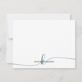 Blått anteckningskort för personlig - minimalistis