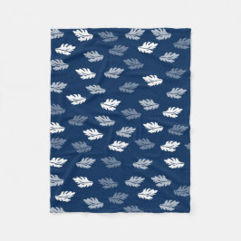 Blått antique Löv Mönster Fleecefilt
