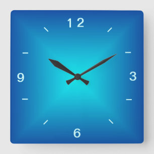 Blått Aqua Upplyst Design > Enkel Väggklocka