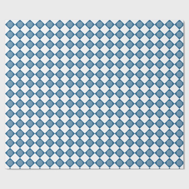 Blått Argyle-golfmönstrat presentpapper (Platt)