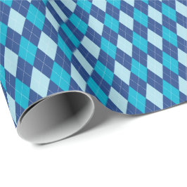 Blått Argyle-inslagspapper Presentpapper