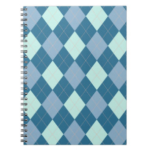 Blått Argyle Vintage-mönster Anteckningsbok
