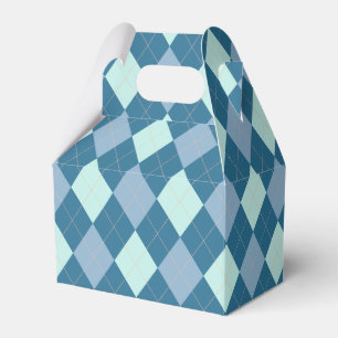 Blått Argyle Vintage Mönster Presentaskar